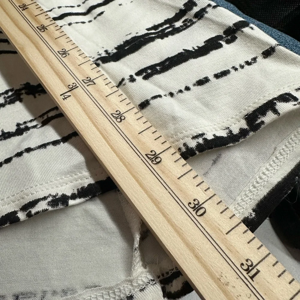 Women’s HABITAT Black-White Striped Jerseyy Cardigan -SZ XL. NWT